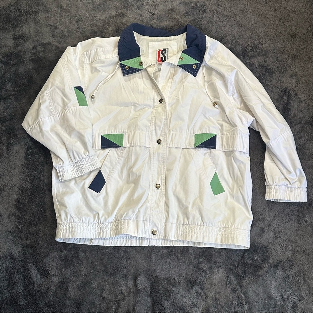 Vintage 90s CS Essentials Colorblock Windbreaker - Plus Size 1X